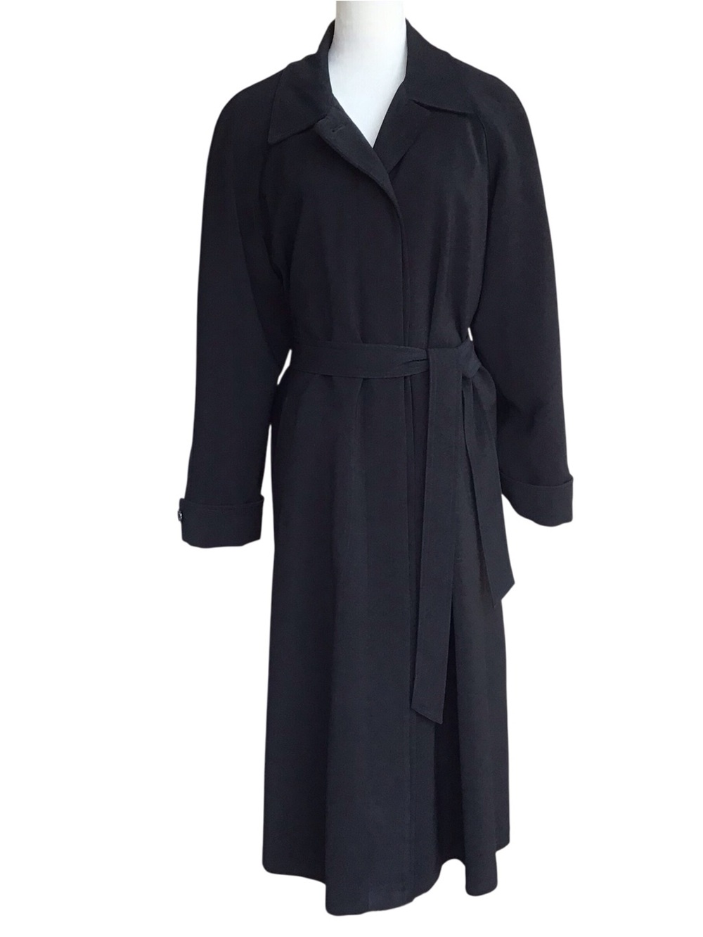 Vintage Gallery Long Trench Coat in Black